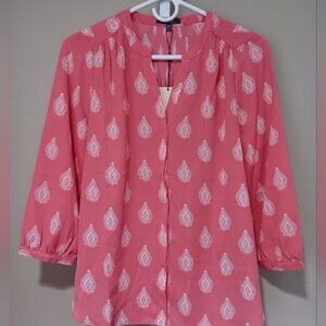NYDJ Women's (Size XS) Pinkland Pintuck Blouse (NWT)